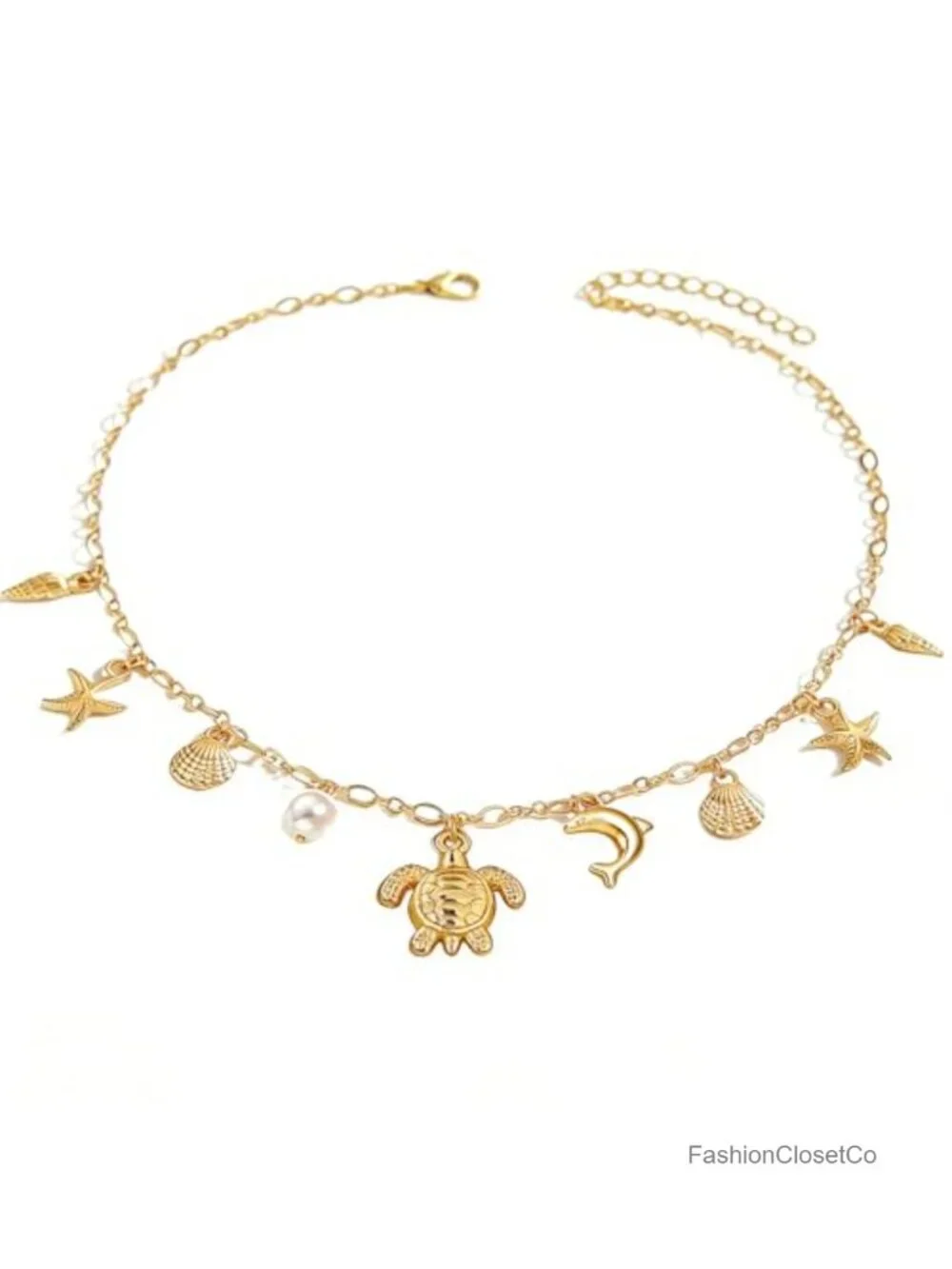 Seashell Necklace Charm Beach Jewelry for Women Ocean Pearl Starfish Pendant